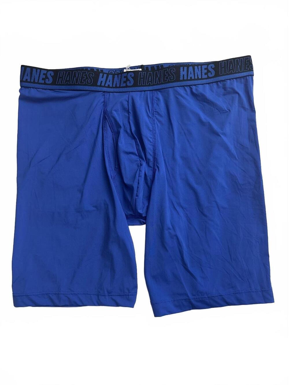 Hanes Moves Men's Total Support Pouch Boxer Briefs XL Blue